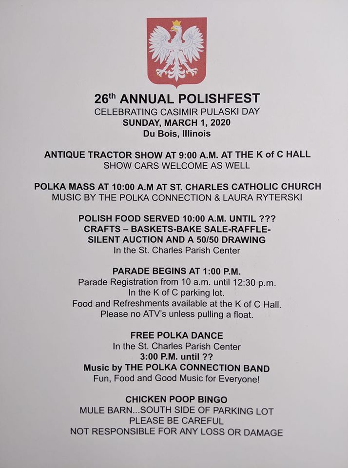 26th Annual Polishfest, Sunday March 1. Click here for more details.